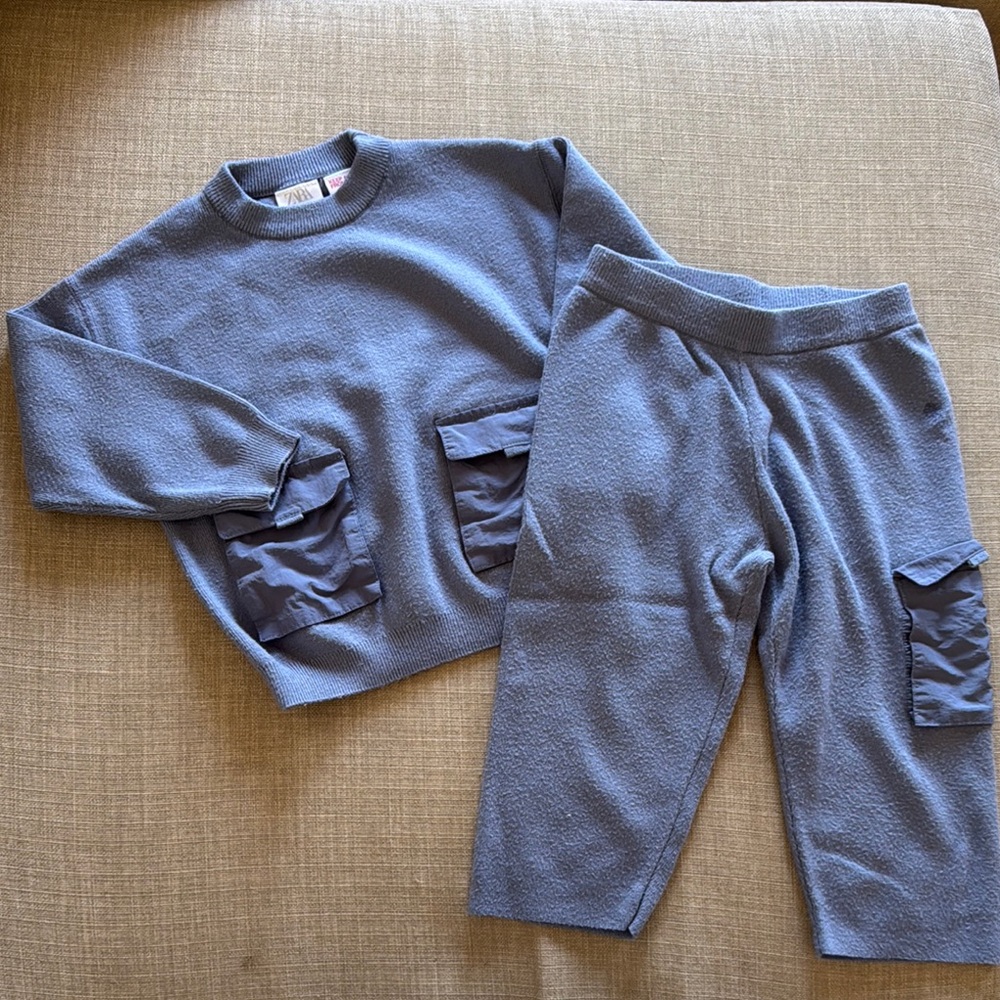 Kids Blue Zara knit Set